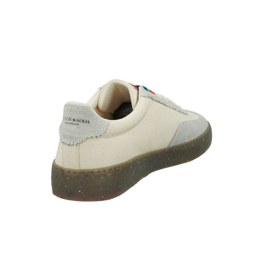 Scotch & Soda White Linen Low-Top Sneakers