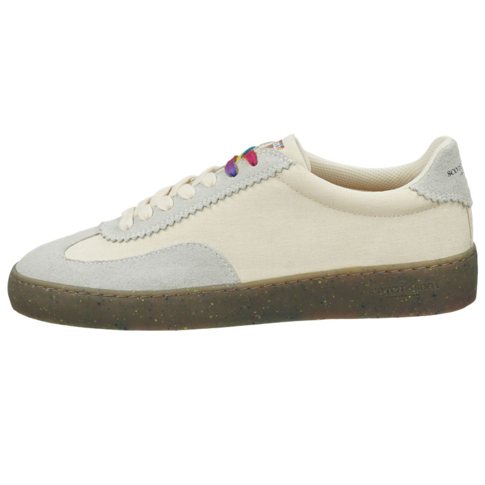 Scotch & Soda White Linen Low-Top Sneakers