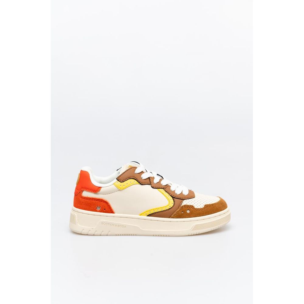 Scotch & Soda Mehrfarbige Low-Top-Sneaker aus Rindsleder