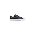 Baskets basses en cuir noir Converse