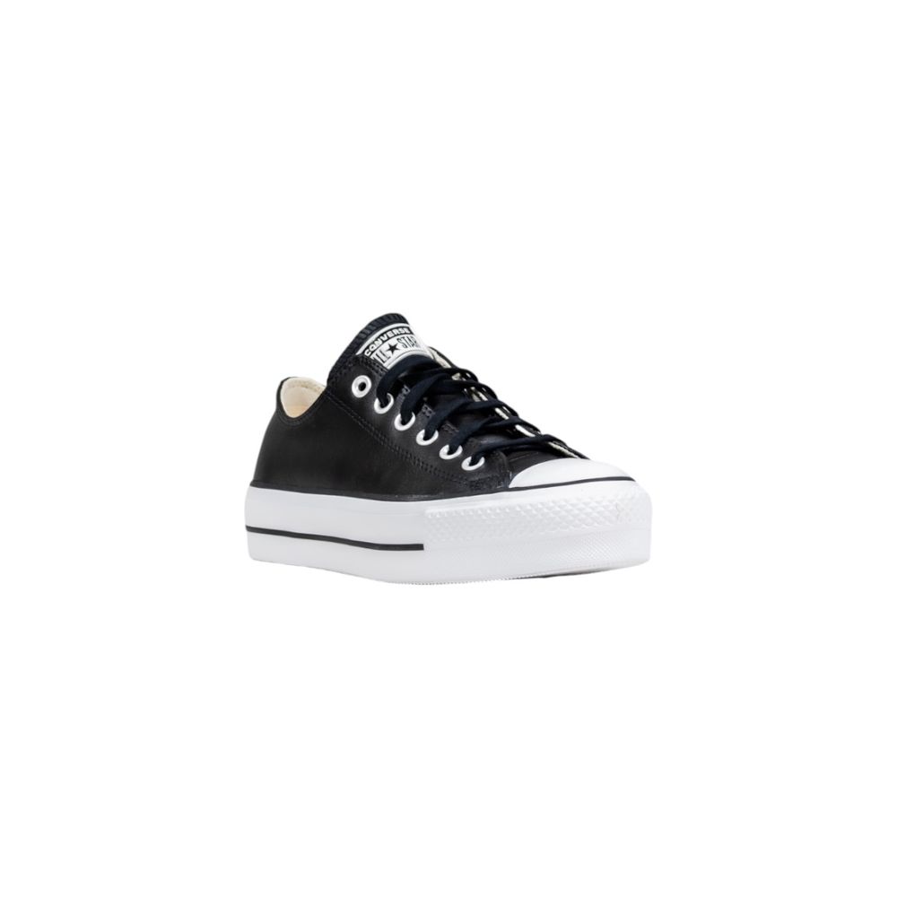 Baskets basses en cuir noir Converse