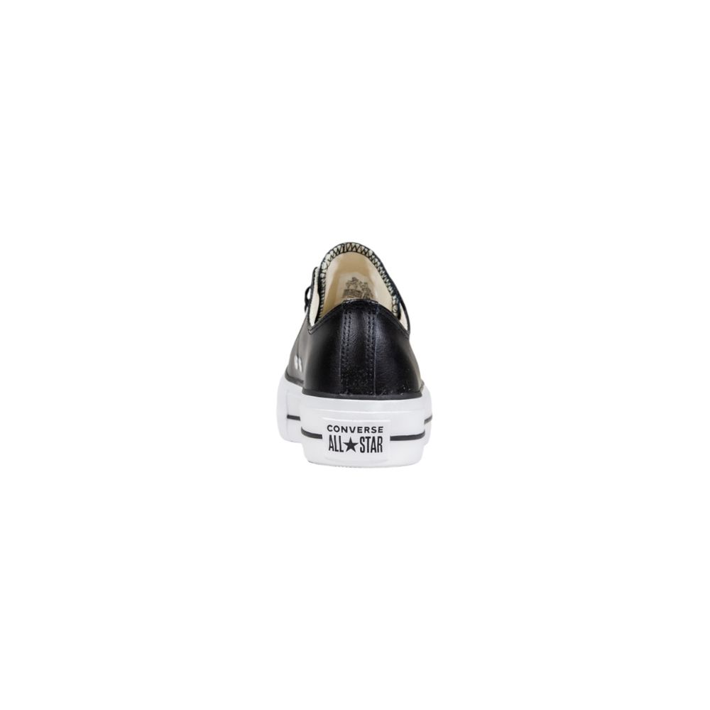 Baskets basses en cuir noir Converse
