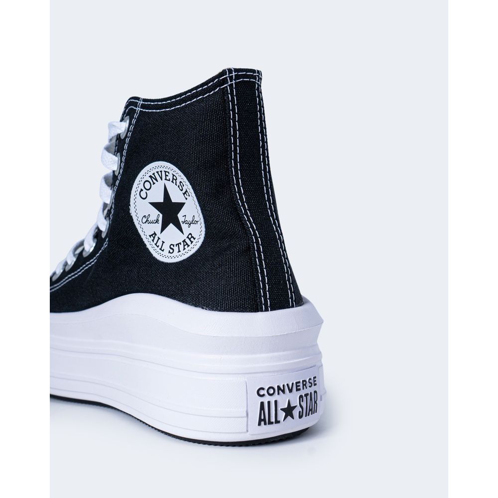 Converse Schwarze Plateau-Sneaker aus Baumwolle