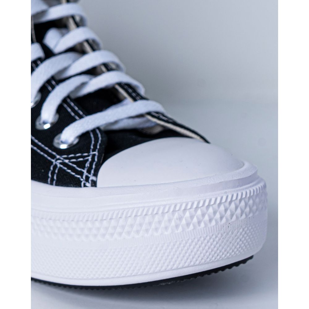 Converse Schwarze Plateau-Sneaker aus Baumwolle
