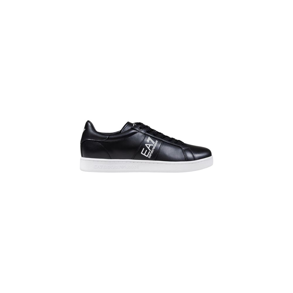 Baskets en cuir noires et blanches EA7 Emporio Armani