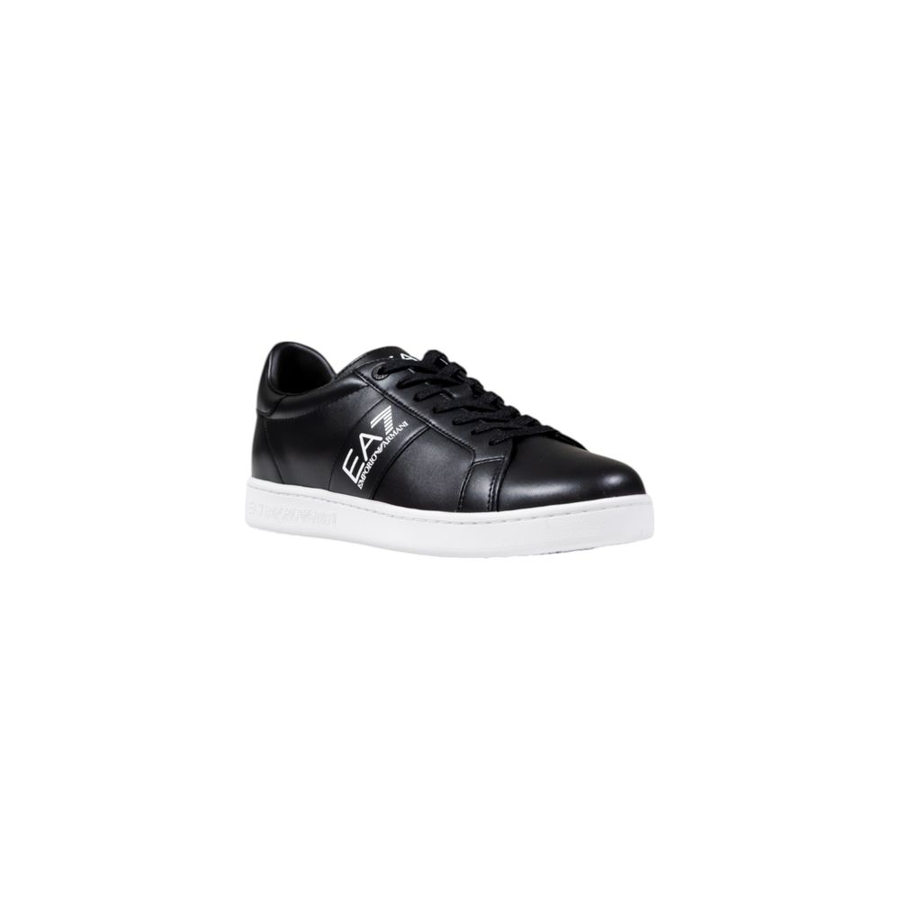Baskets en cuir noires et blanches EA7 Emporio Armani