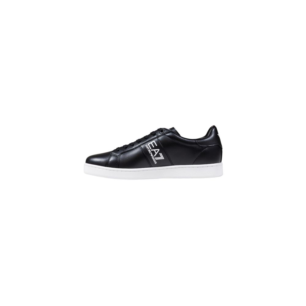 Baskets en cuir noires et blanches EA7 Emporio Armani