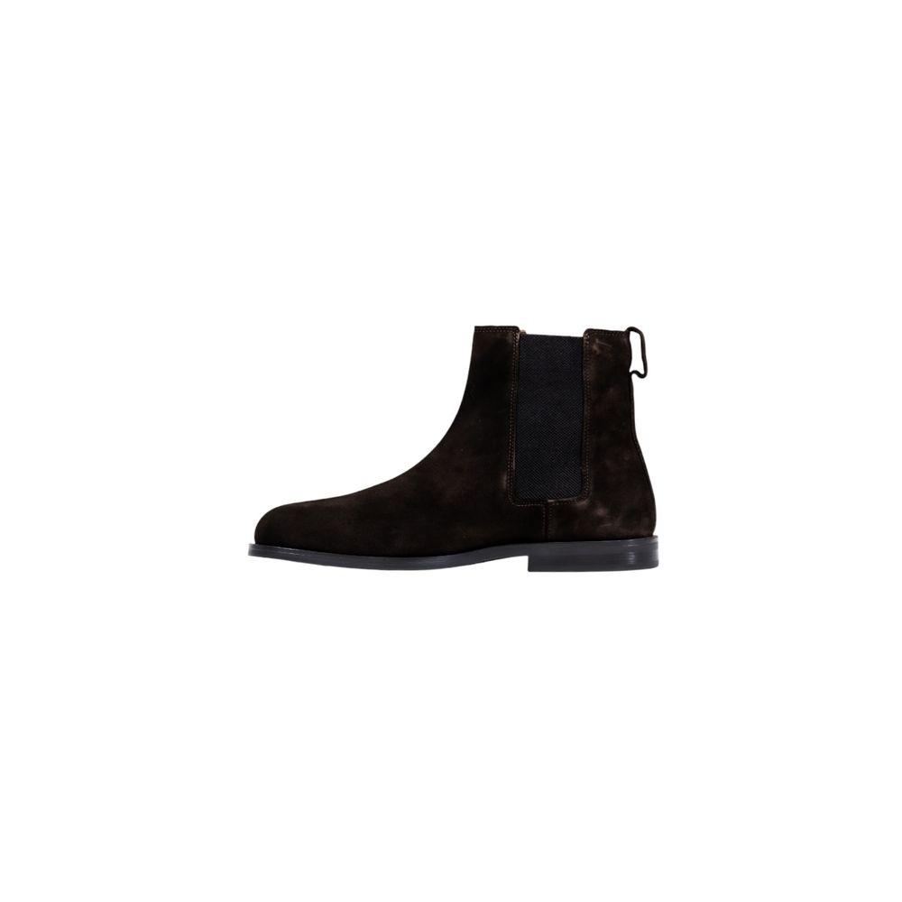 Calvin Klein Bottines Chelsea marron en daim