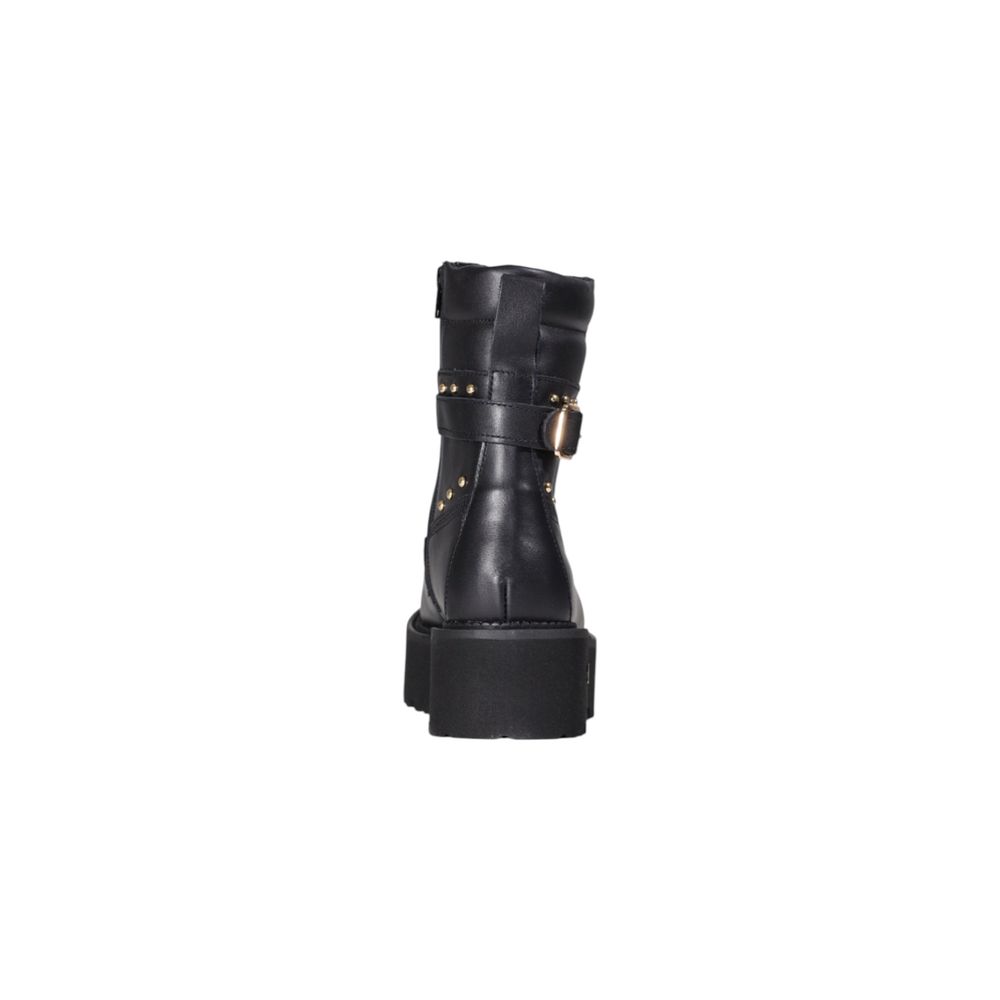 Bottes lacées en cuir noir Cult
