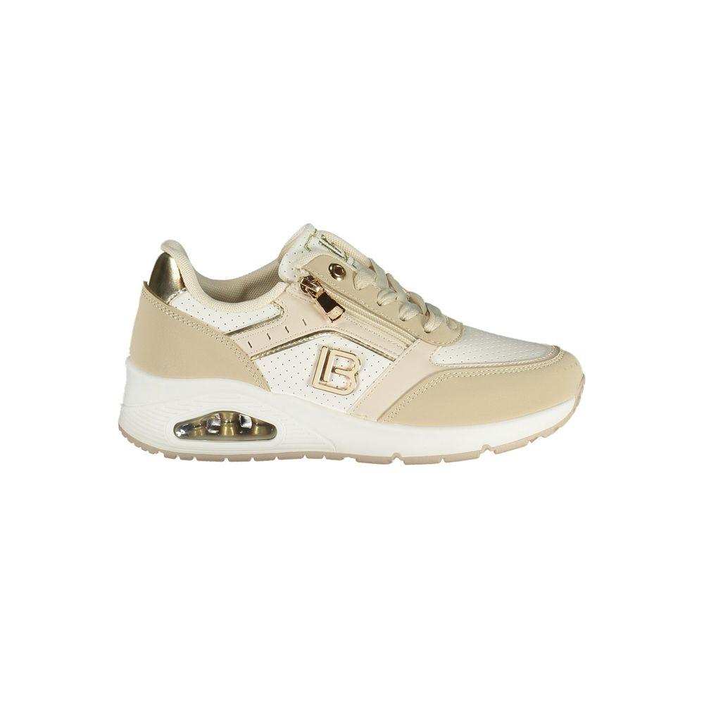 Laura Biagiotti Damen Sneaker aus Beige Polyurethan