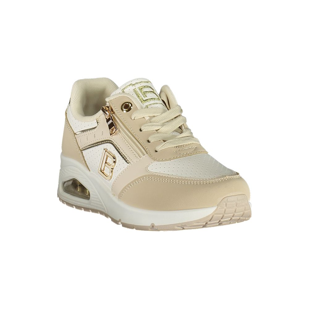 Laura Biagiotti Damen Sneaker aus Beige Polyurethan