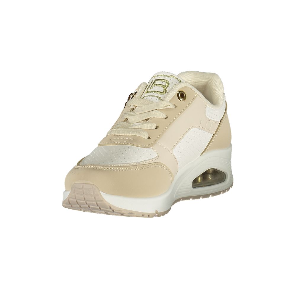 Laura Biagiotti Damen Sneaker aus Beige Polyurethan