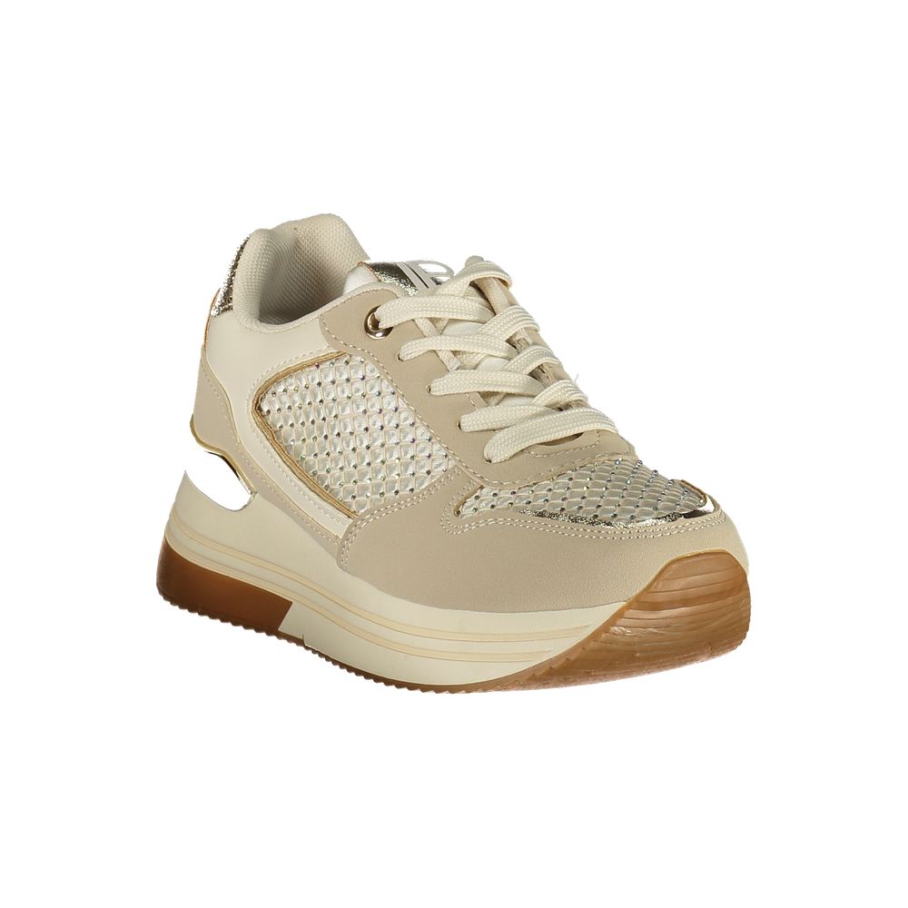 Laura Biagiotti Damen Sneaker aus Beige Polyurethan