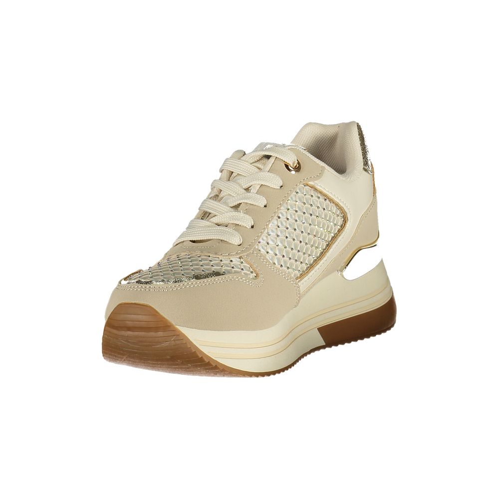 Laura Biagiotti Damen Sneaker aus Beige Polyurethan