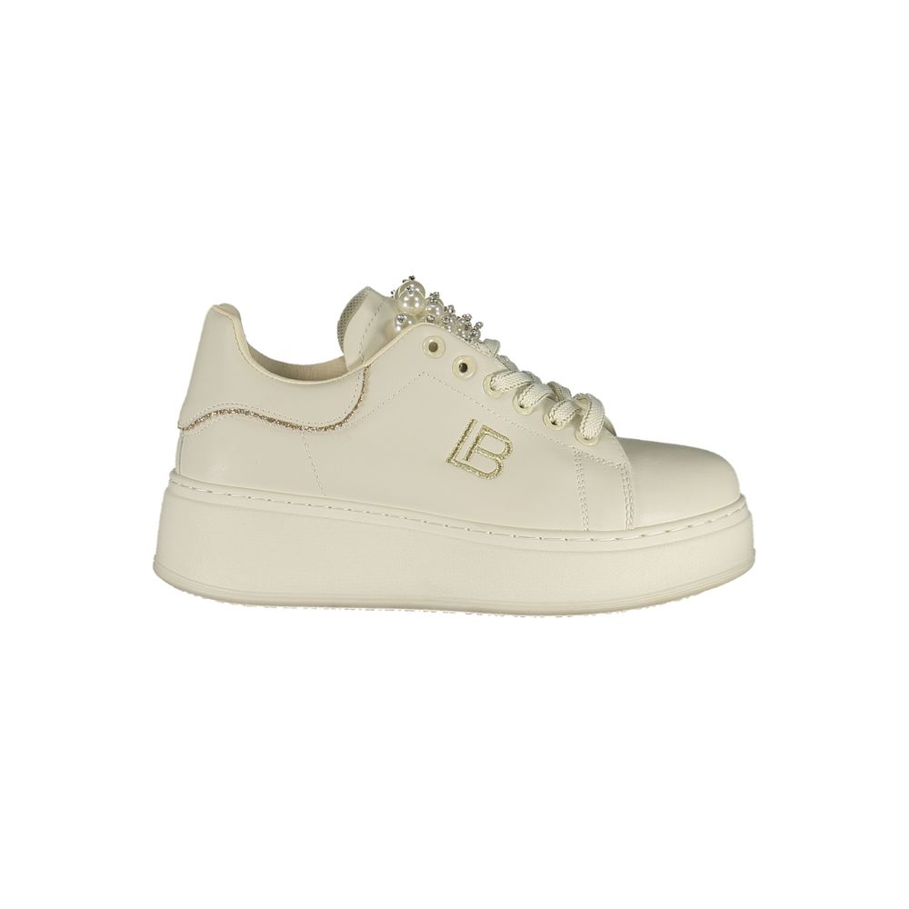 Laura Biagiotti Bianco Damen-Sneaker aus Polyurethan