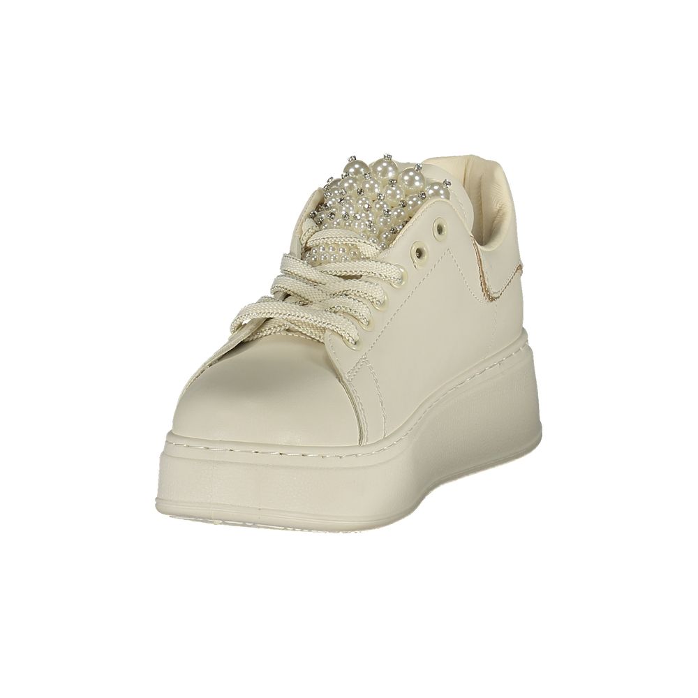 Laura Biagiotti Bianco Damen-Sneaker aus Polyurethan
