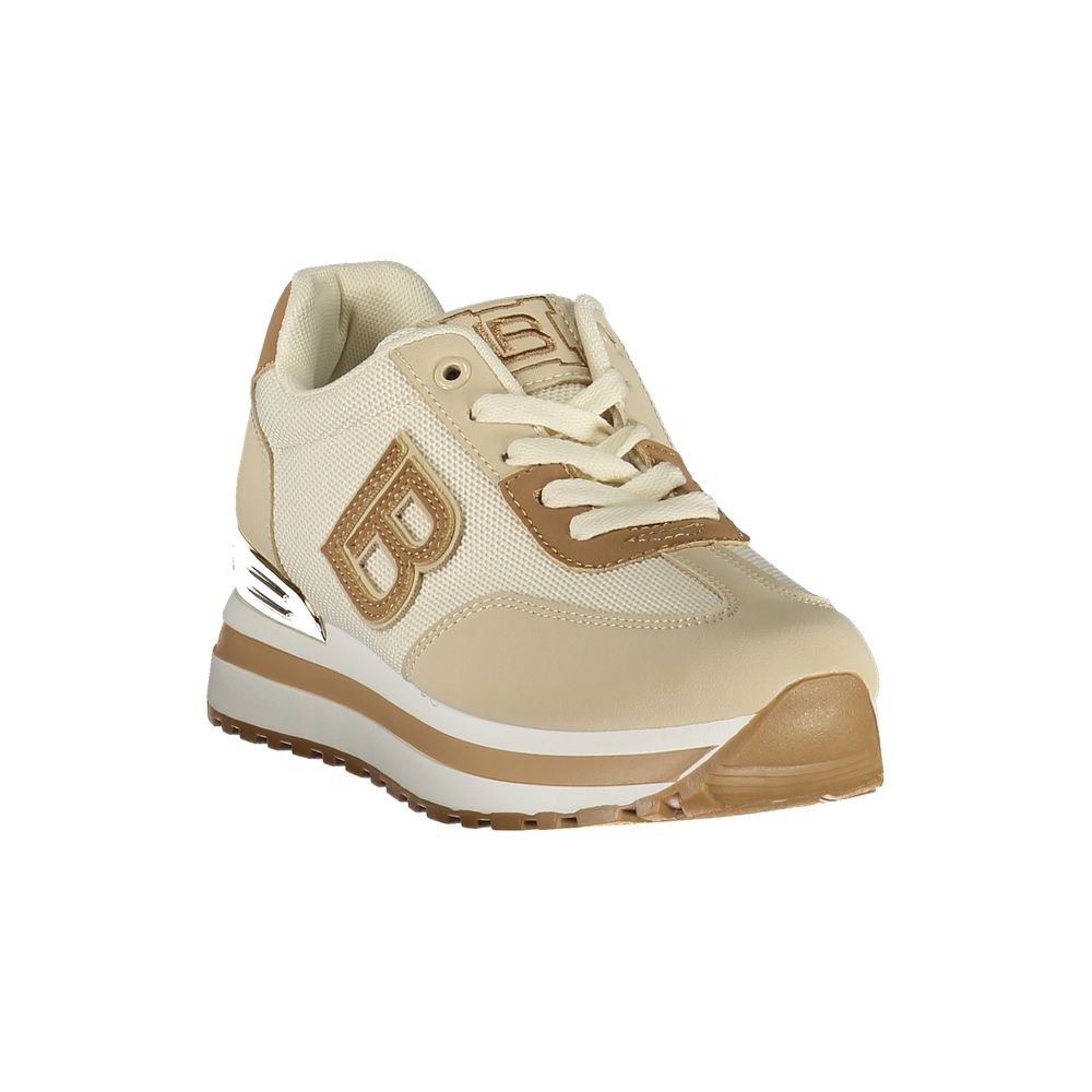 Laura Biagiotti Damen Sneaker aus Beige Polyurethan