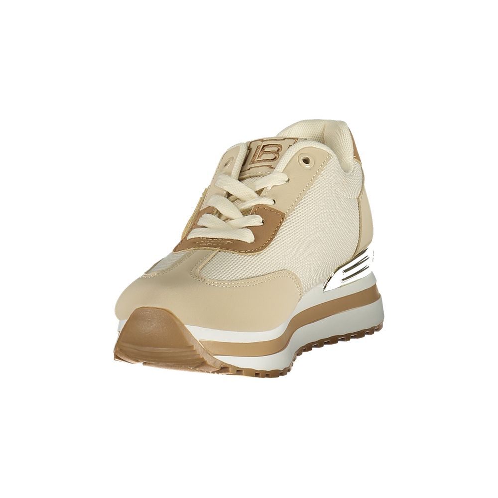 Laura Biagiotti Damen Sneaker aus Beige Polyurethan