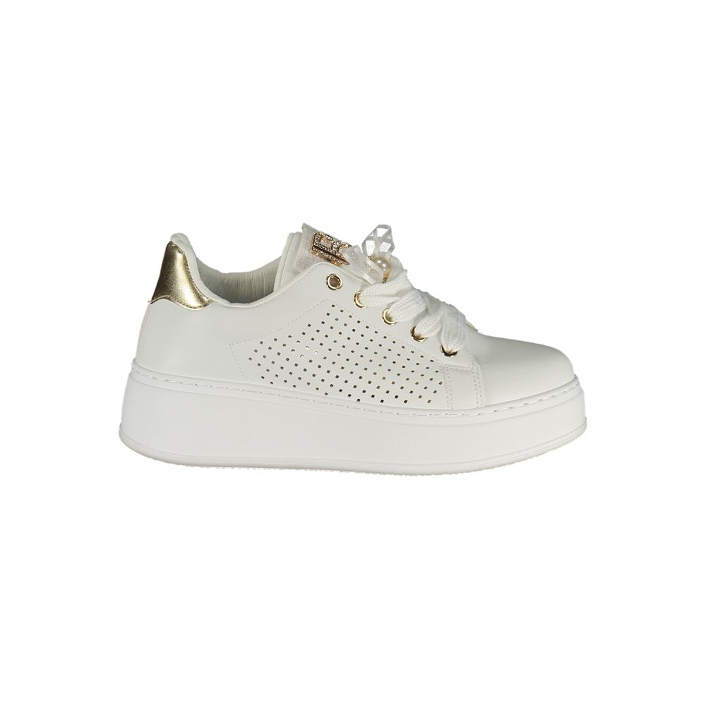 Laura Biagiotti Bianco Damen-Sneaker aus Polyurethan