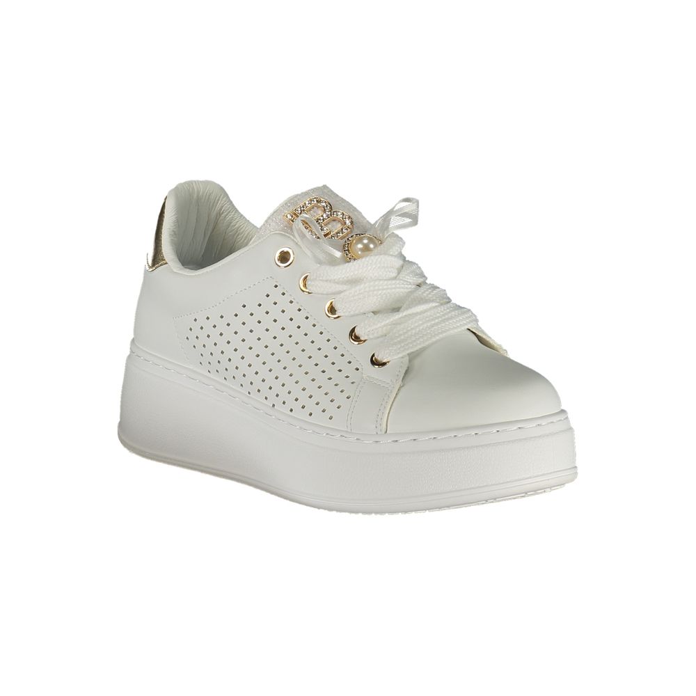 Laura Biagiotti Bianco Damen-Sneaker aus Polyurethan