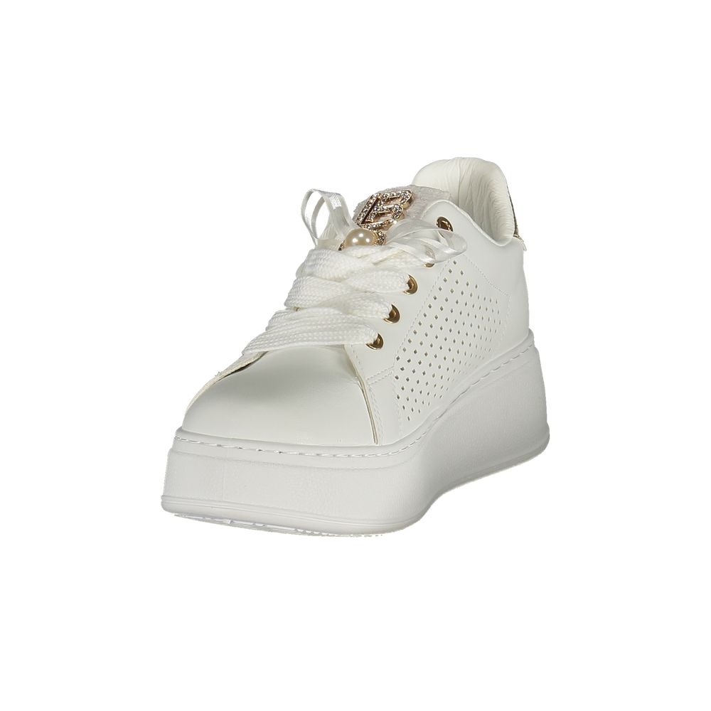 Laura Biagiotti Bianco Damen-Sneaker aus Polyurethan