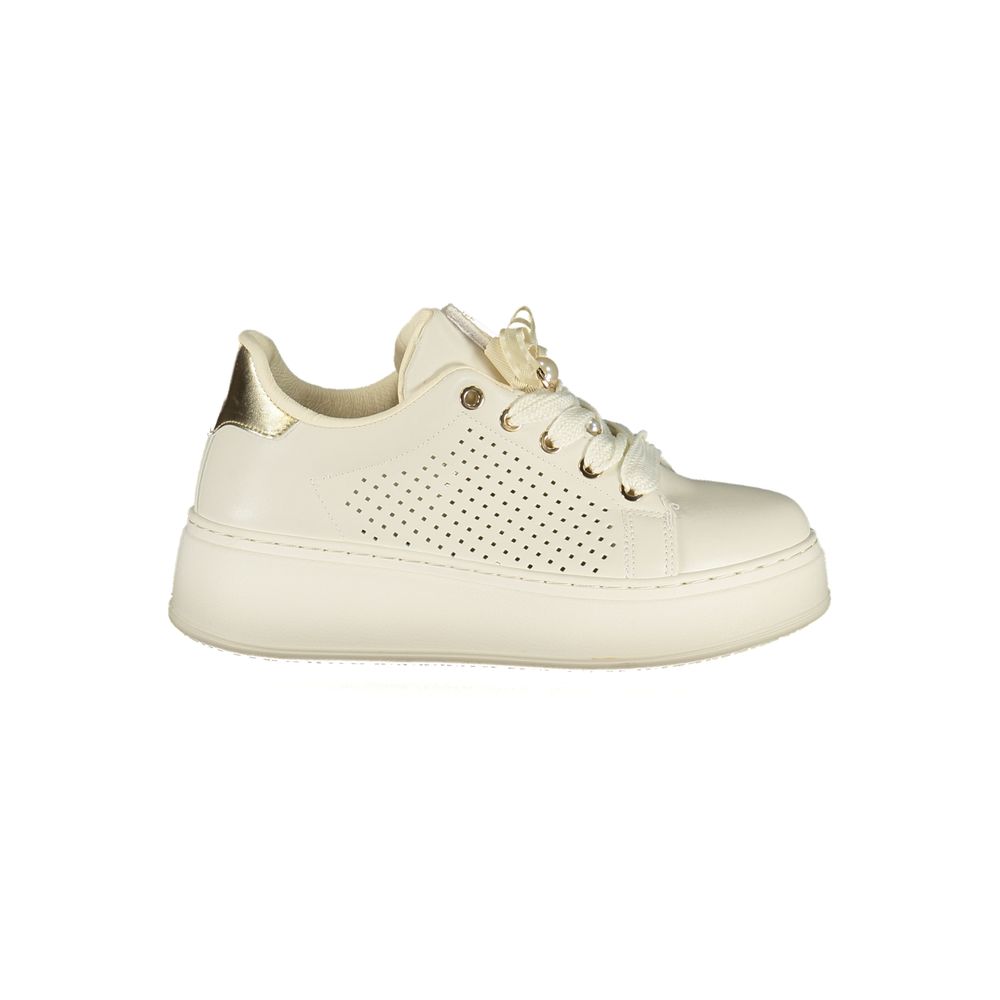 Laura Biagiotti Bianco Damen-Sneaker aus Polyurethan