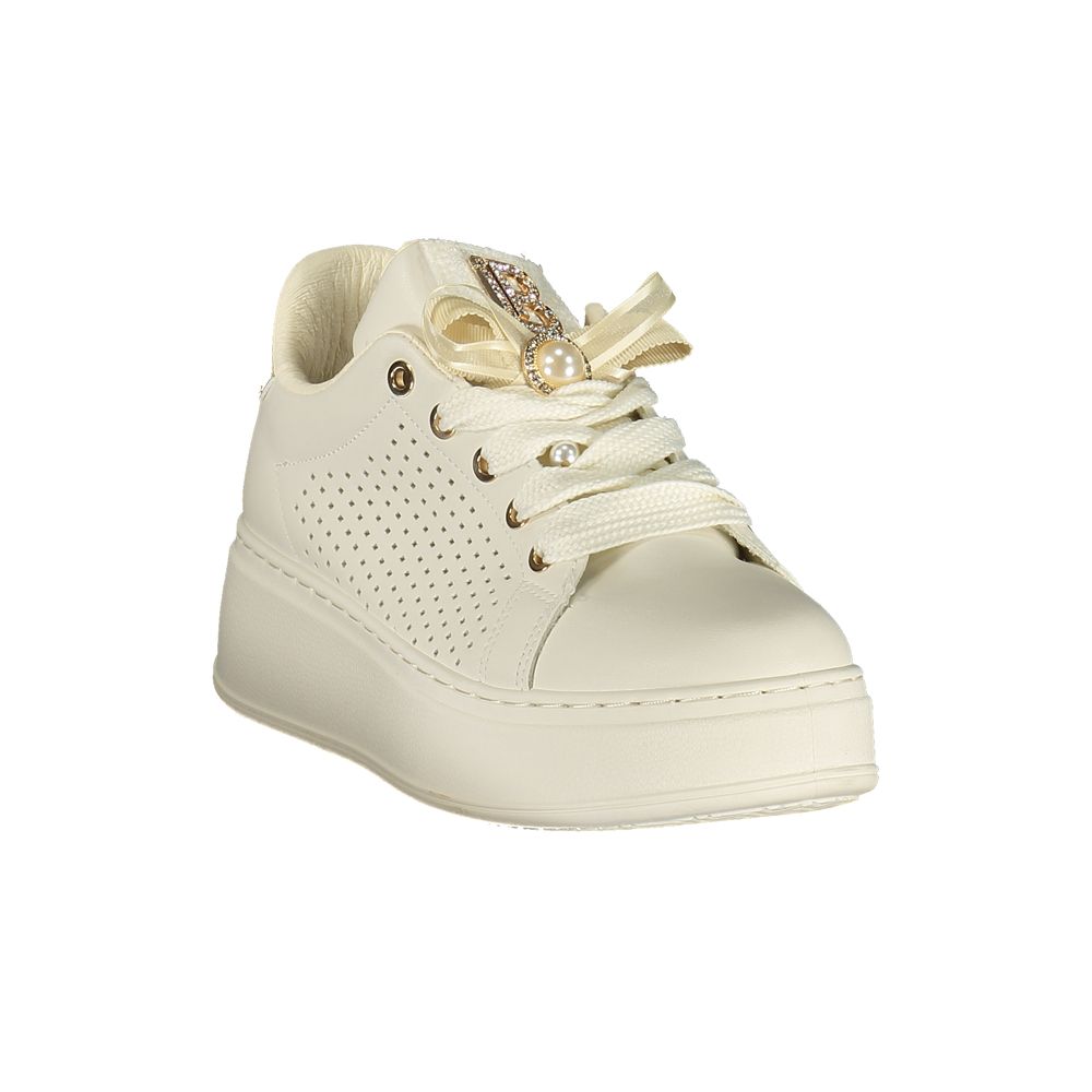 Laura Biagiotti Bianco Damen-Sneaker aus Polyurethan