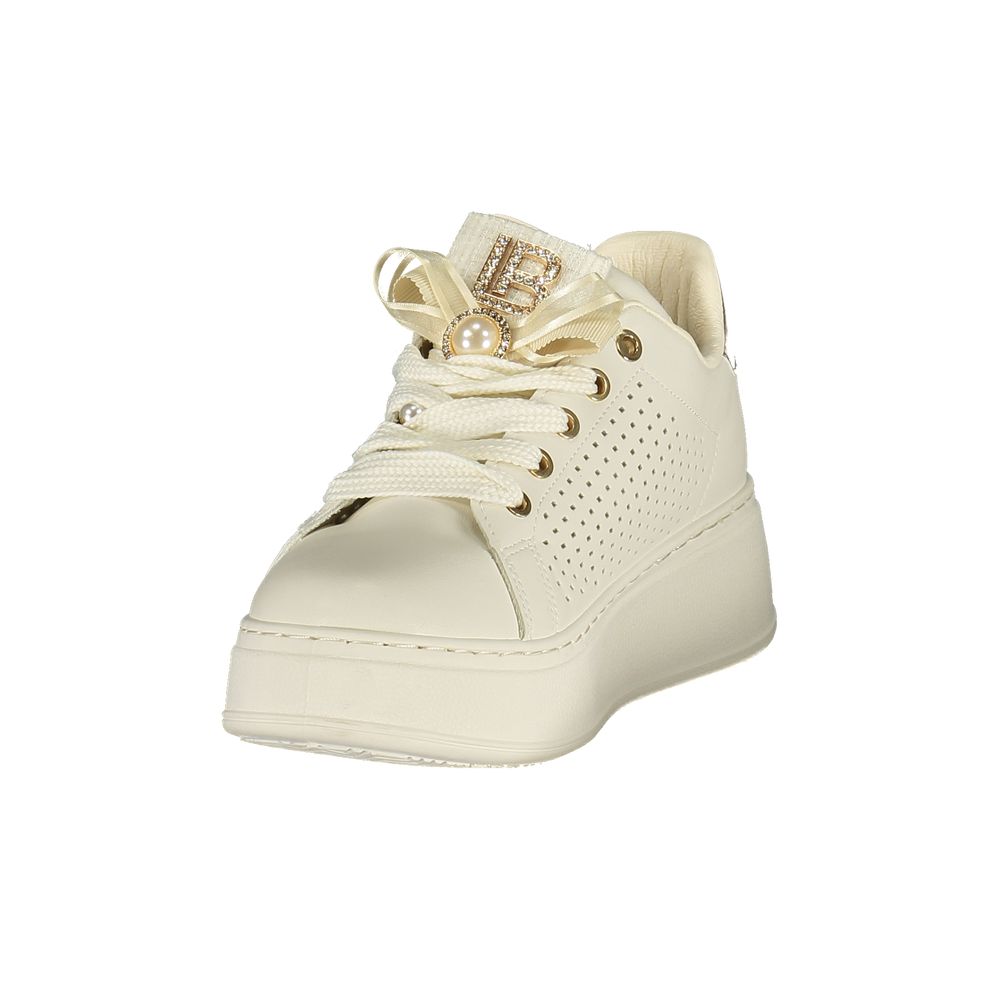 Laura Biagiotti Bianco Damen-Sneaker aus Polyurethan