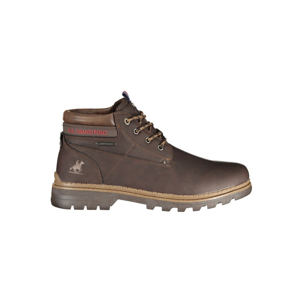 U.S. Grand Polo Brown Polyester Ankle Boots