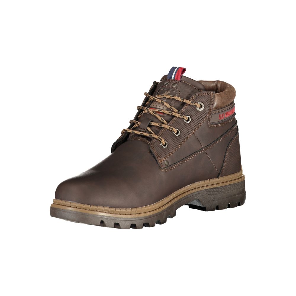U.S. Grand Polo Brown Polyester Ankle Boots