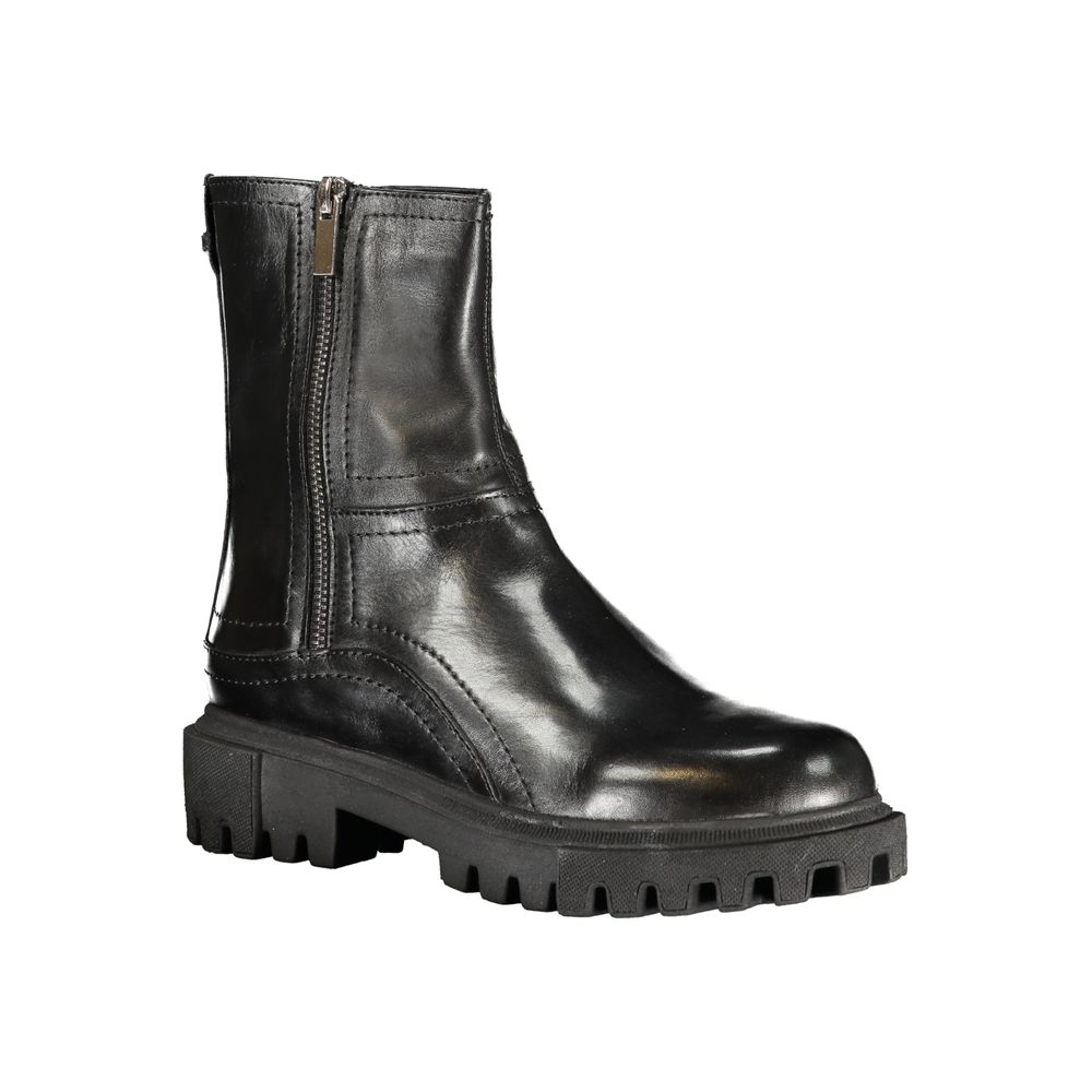 Bottes en cuir noir Cafenoir pour femme