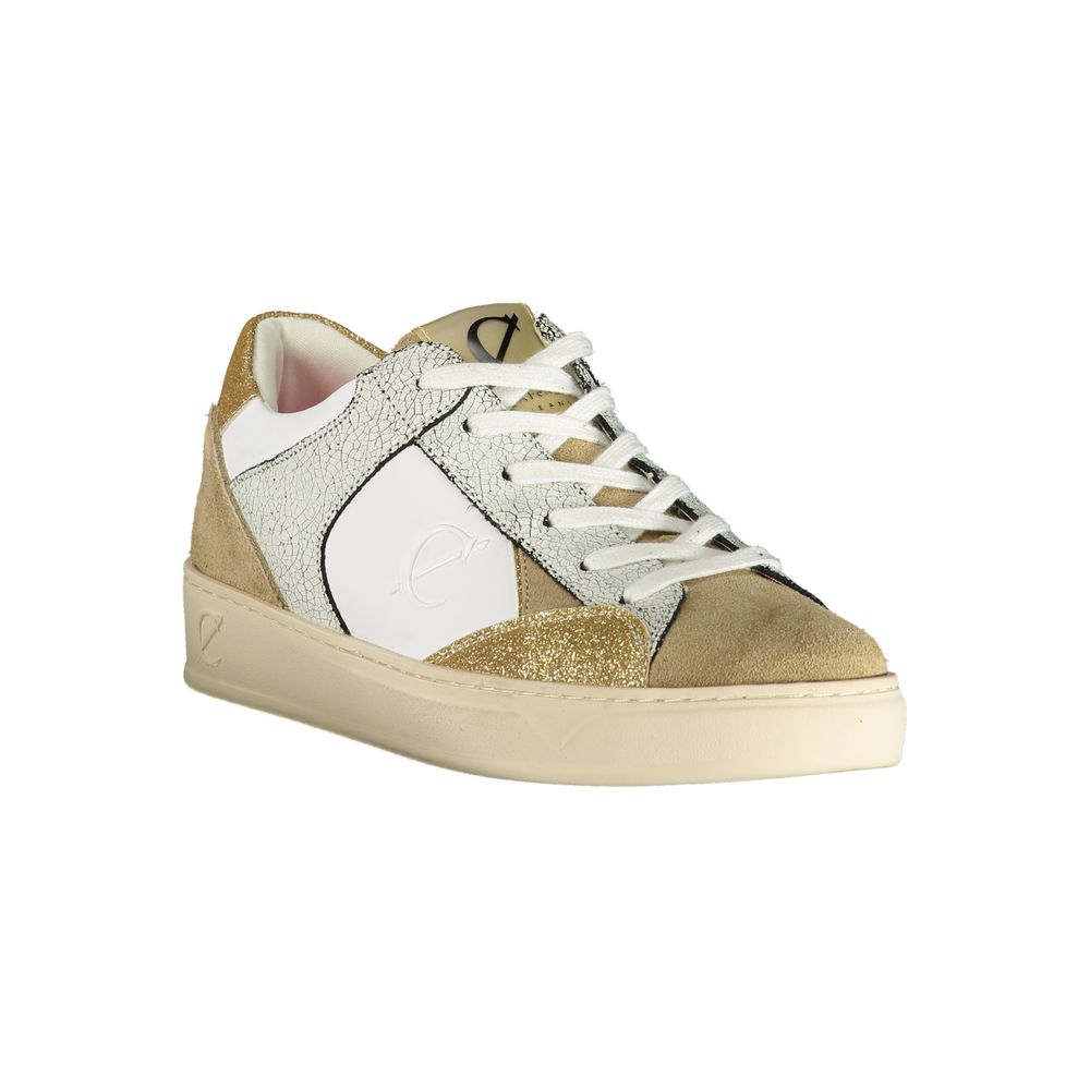 Cafenoir Women's White Low-Top Sneakers in Polyester