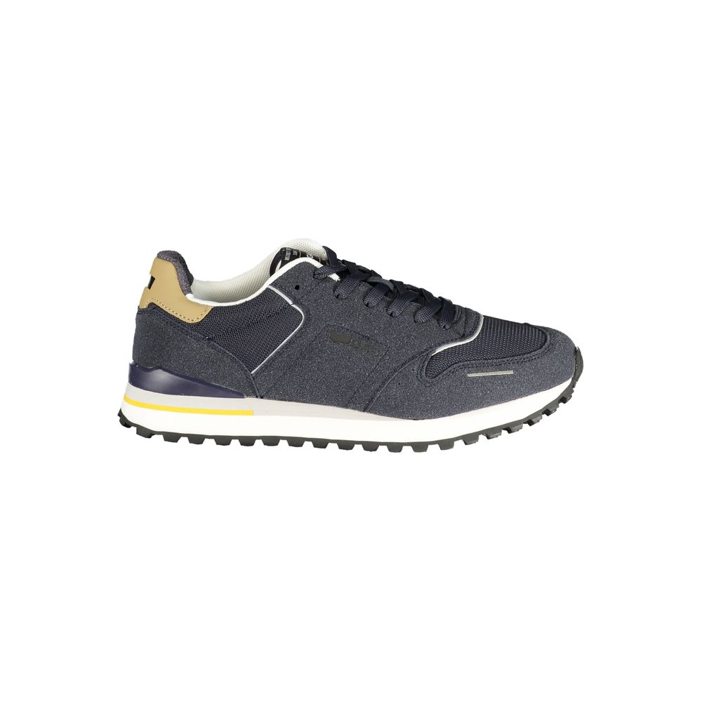 Gas Blue Polyester Men's Sneakers