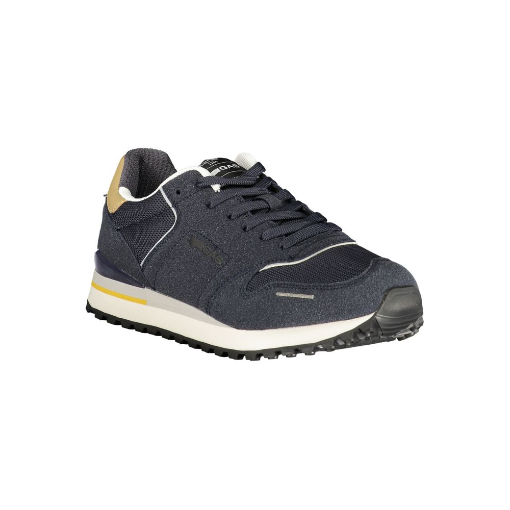 Gas Blue Polyester Men's Sneakers