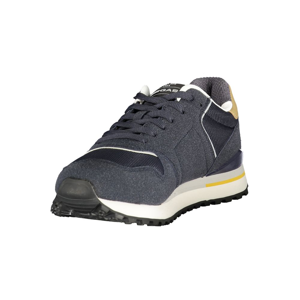 Gas Blue Polyester Men's Sneakers