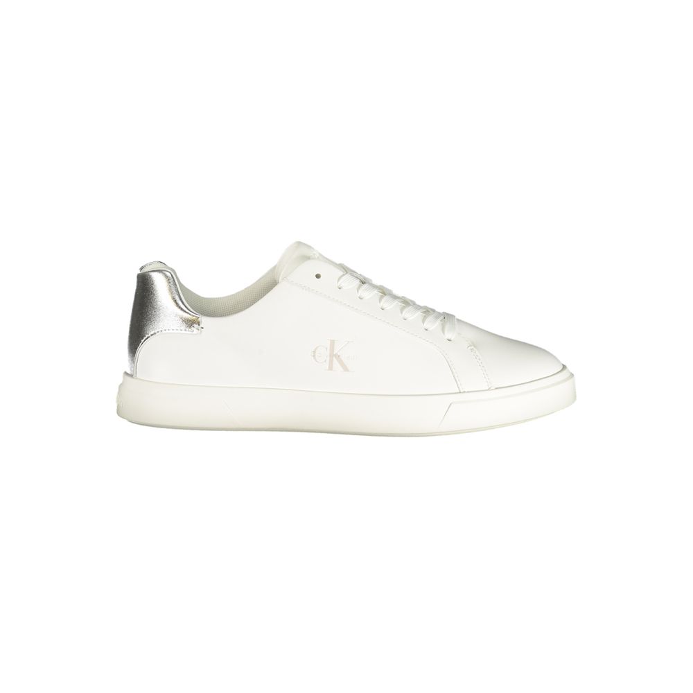 Calvin Klein Weiße Low-Top-Sneaker aus Polyester