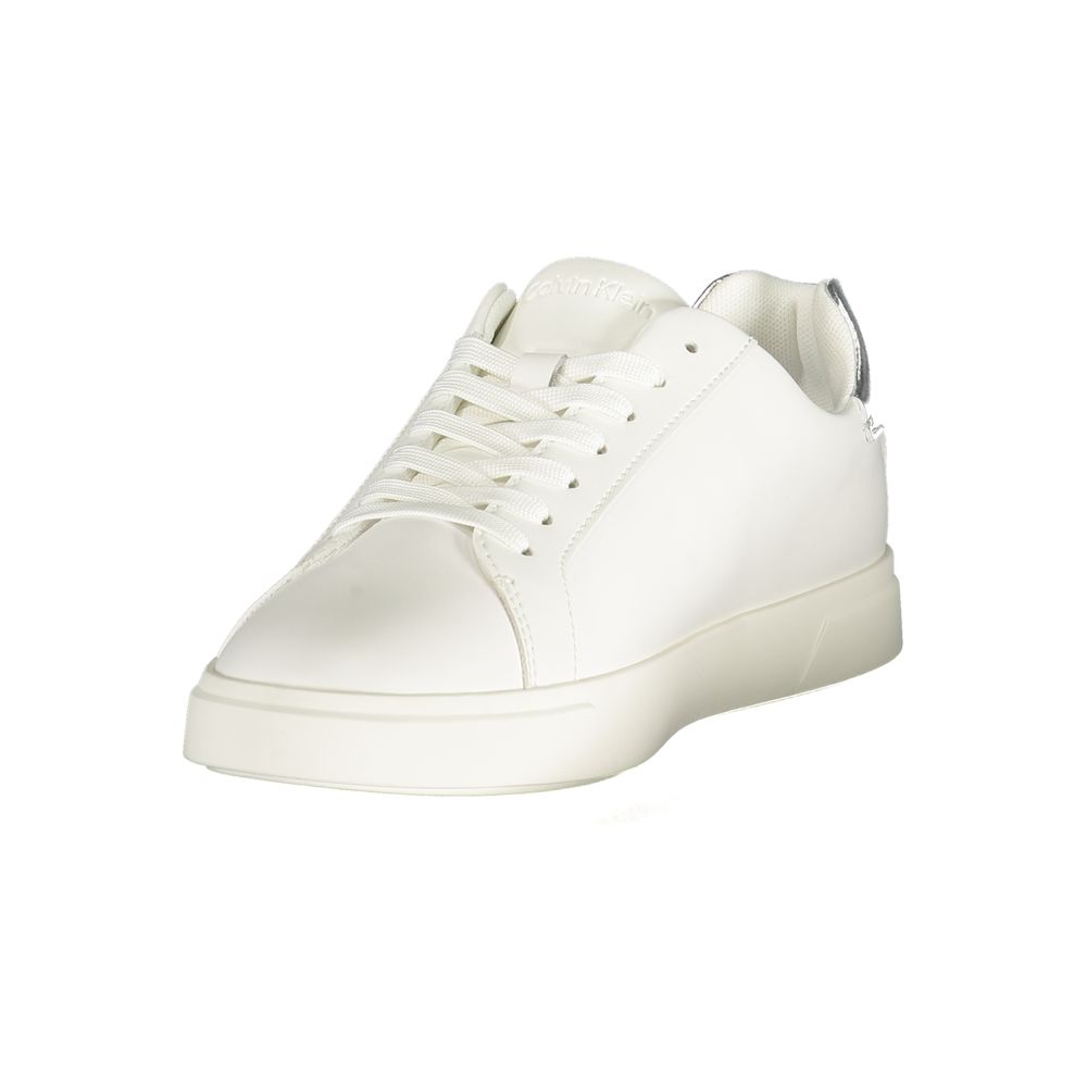 Calvin Klein Weiße Low-Top-Sneaker aus Polyester