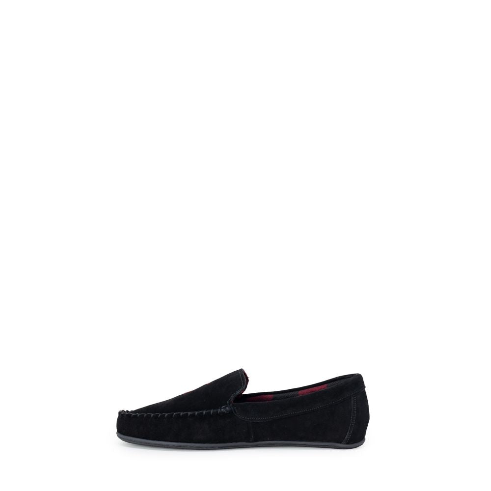 Chaussons Ralph Lauren en fausse fourrure noire