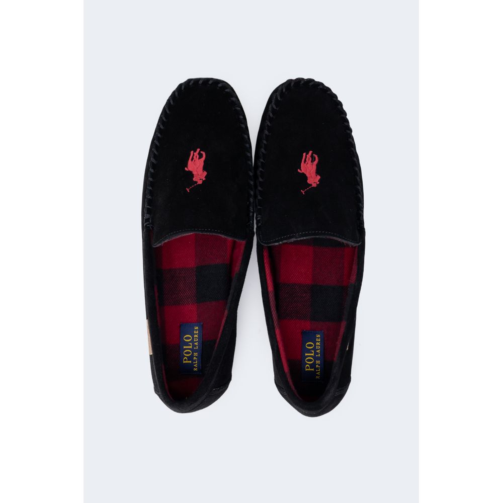 Ralph Lauren Schwarze Hausschuhe aus Kunstpelz