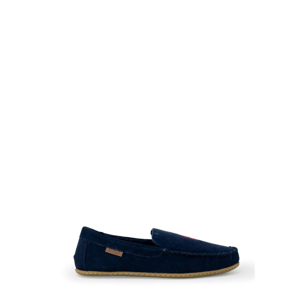 Ralph Lauren Blaue Kunstpelz-Hausschuhe