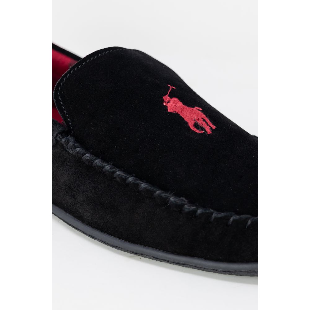 Ralph Lauren Schwarze Hausschuhe aus Kunstpelz
