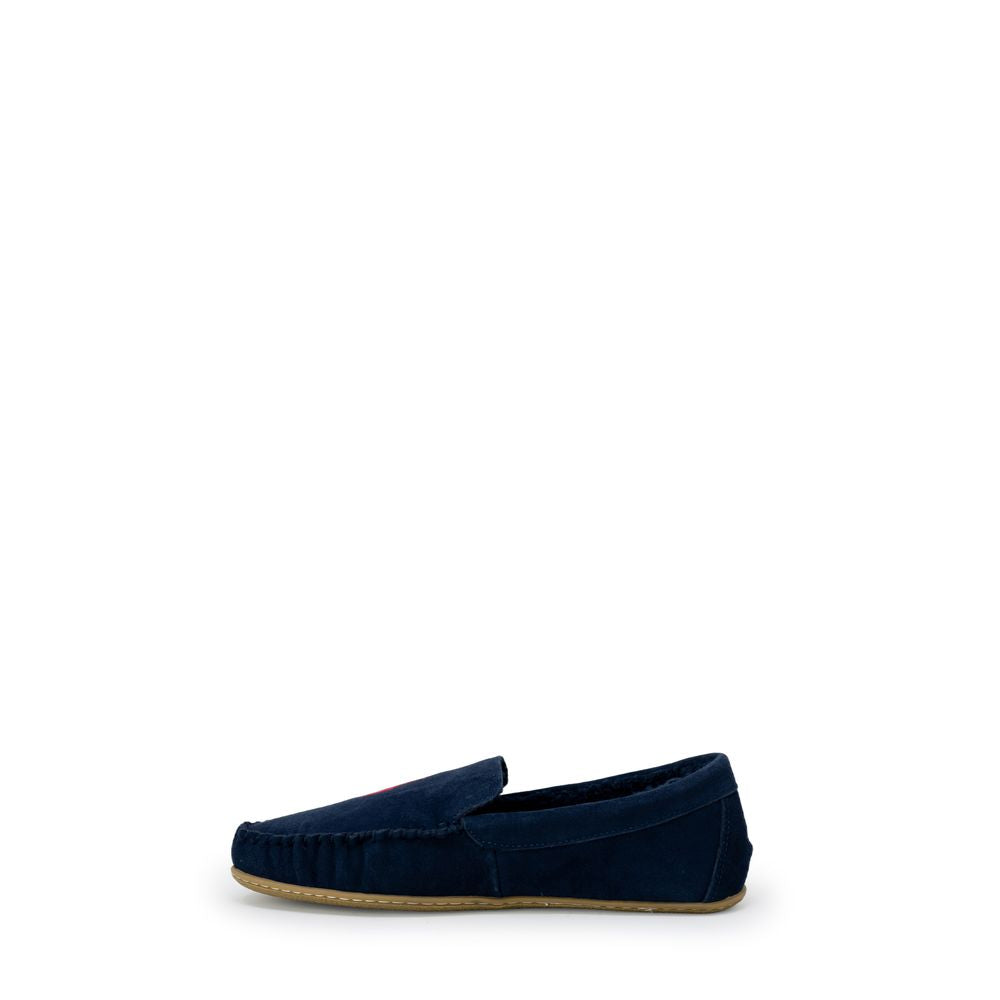 Ralph Lauren Blaue Kunstpelz-Hausschuhe