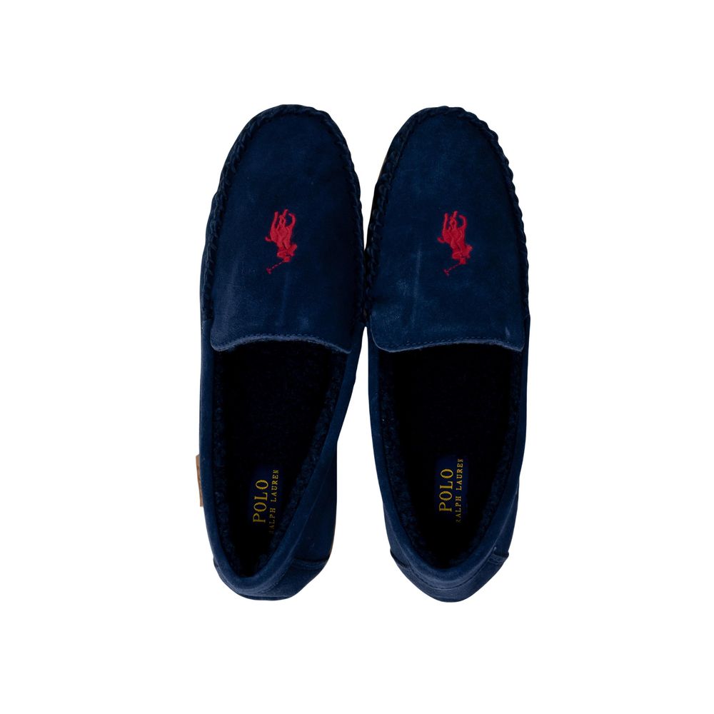 Ralph Lauren Blaue Kunstpelz-Hausschuhe
