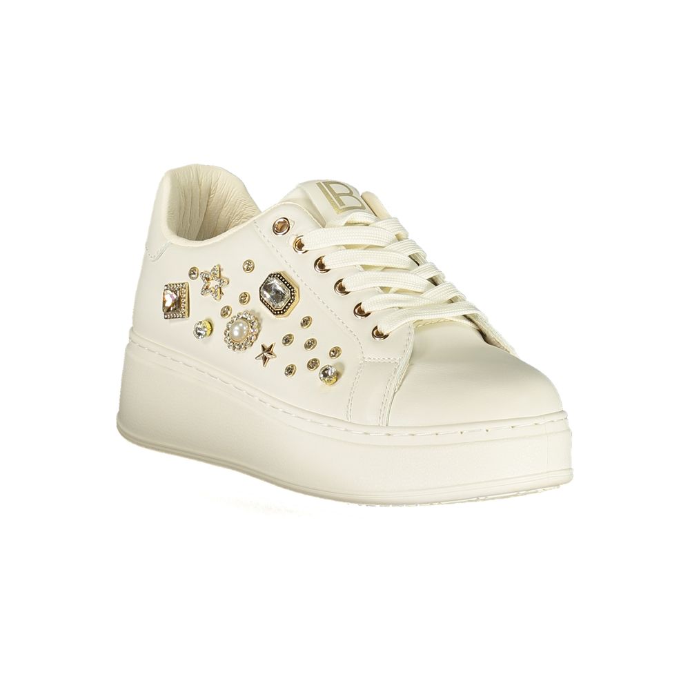 Laura Biagiotti Bianco Damen-Sneaker aus Polyurethan