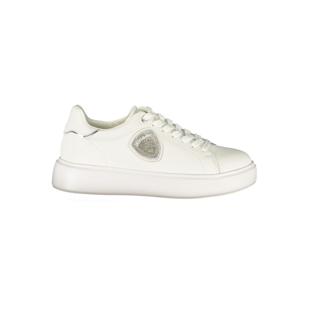 Baskets basses femme en cuir bleu Bianco