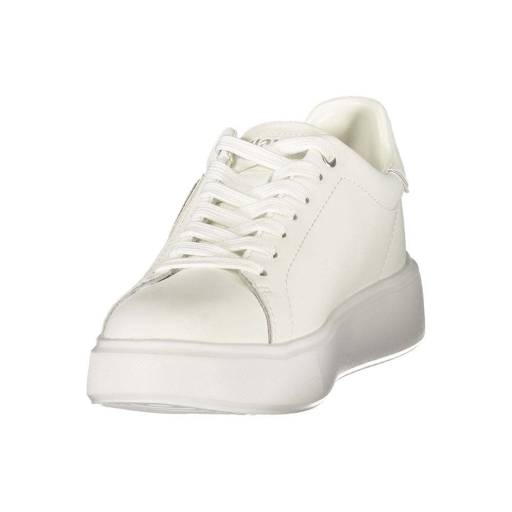 Baskets basses femme en cuir bleu Bianco