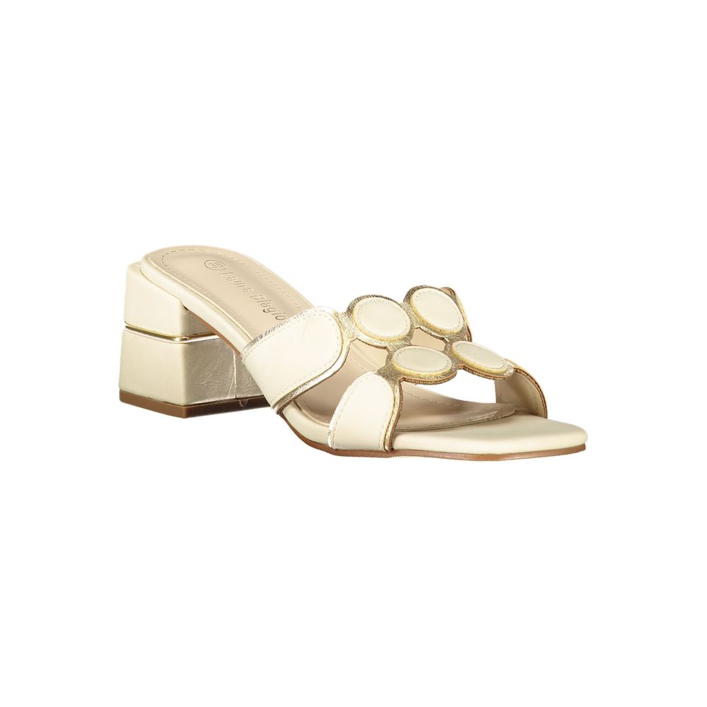 Laura Biagiotti Beige Polyurethan Sandale für Damen