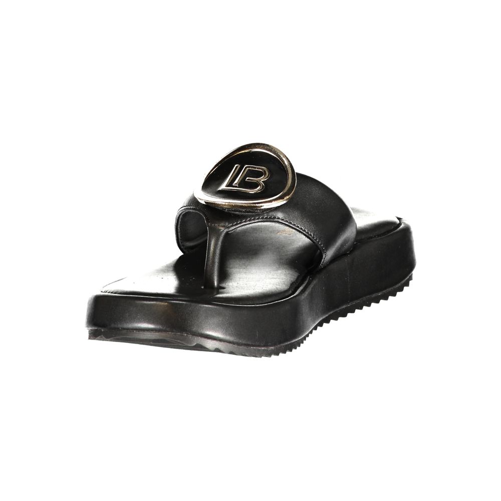 Laura Biagiotti Schwarze Polyethylen-Sandale
