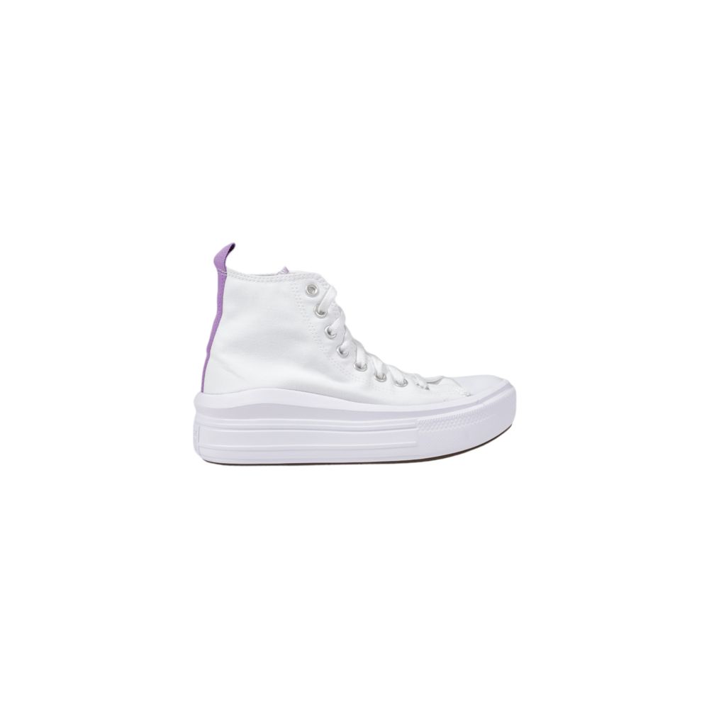 Baskets compensées en toile blanches Converse