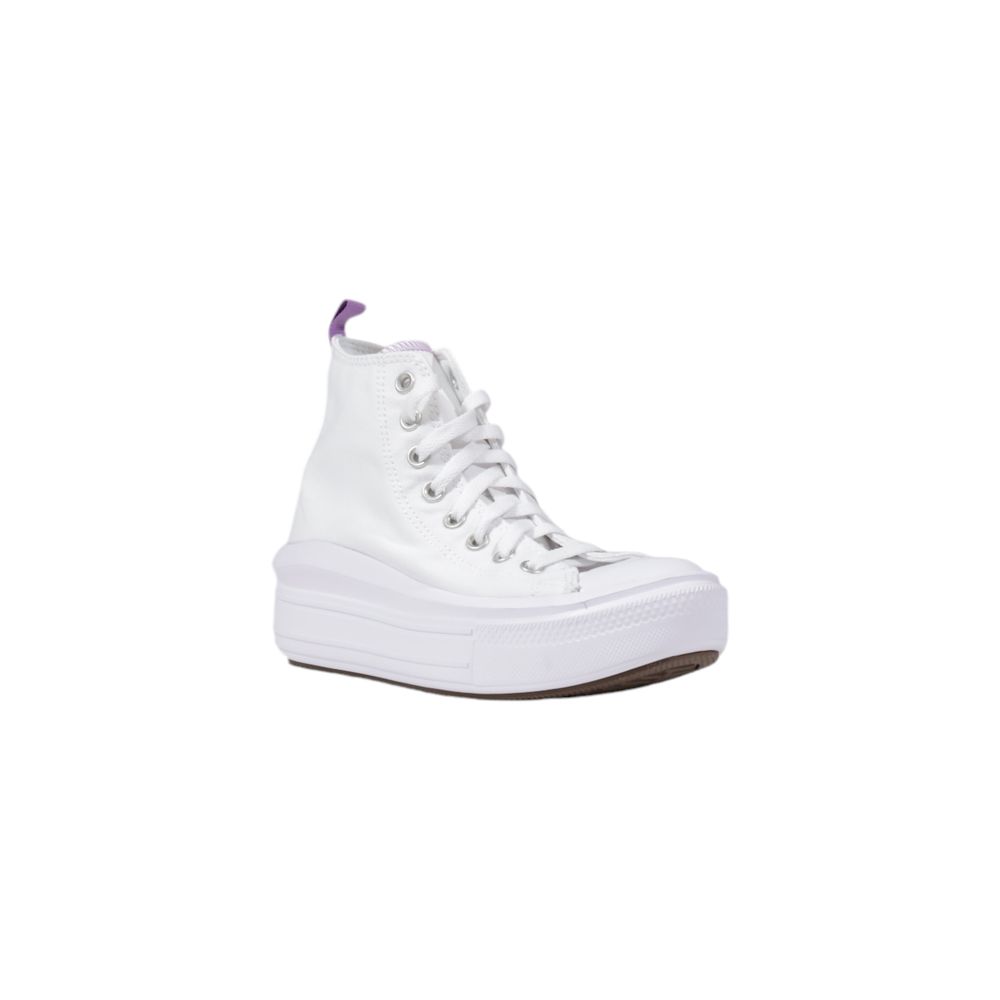 Baskets compensées en toile blanches Converse